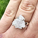 Stříbrný prsten křemen/kalcit drúza Ag 925/1000 (vel.54) 3,6g