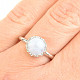 Chalcedony round ring with rim Ag 925/1000 + Rh