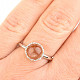 Sunstone round ring with bezel Ag 925/1000 + Rh