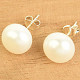 Náušnice bílé perly pecky Ag 925/1000 šteft (cca 10-12mm)