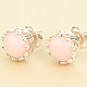 Pink opal round earrings Ag 925/1000 + Rh