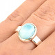 Larimar silver ring oval Ag 925/1000 6.0g size 58