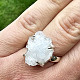 Stříbrný prsten křemen/kalcit drúza Ag 925/1000 vel.59 (5,1g)