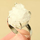 Stříbrný prsten křemen/kalcit drúza Ag 925/1000 vel.63 (5,9g