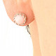 Pink opal round earrings Ag 925/1000 + Rh