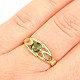 Ring with moldavite 5 x 5mm standard cut gold Au 585/1000 14K (size 55) 2.42g