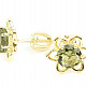Earrings with flowers flower standard cut 6mm gold Au 585/1000 14K 2.63g