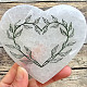 Selenite heart with plant motif approx. 10cm