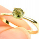 Ring with moldavite round 5mm standard cut gold Au 585/1000 14K (size 56) 1.54g