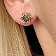 Earrings with flowers flower standard cut 6mm gold Au 585/1000 14K 2.63g