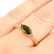 Ring with vltavine 10 x 5mm standard cut gold Au 585/1000 14K (size 58) 2.97g
