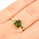 Ring with moldavite trigon 8 x 8mm standard cut size 56 gold Au 585/1000 14K 2.63g