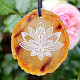 Pendant agate slice on skin Lotus flower (21g)