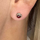 Round earrings made of garnet Ag 925/1000