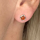 Carnelian stone earrings square Ag 925/1000