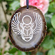 Agate slice brown - gray winged scarab pendant 18g