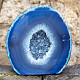 Agate blue dyed geode with cavity from Brazil 592g