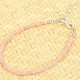 Pink opal bracelet beads 3mm Ag 925/1000 clasp