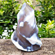 Snow agate flame with cavity (Madagascar) 692g