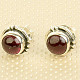 Round earrings made of garnet Ag 925/1000