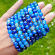 Blue agate dyed bead bracelet 8mm