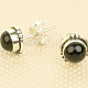Round earrings black tourmaline Ag 925/1000