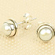 Round pearl earrings with a rim Ag 925/1000