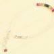 Bracelet of polished topaz, ruby, sapphire and emerald beads Ag 925/1000 clasp