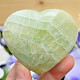 Heart smooth pistachio calcite 127g