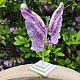 Fluorite butterfly wings on a stand (China) 732g