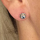 Earrings blue topaz sun cut Ag 925/1000