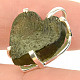 Heart pendant moldavite raw Ag 925/1000 4.0g