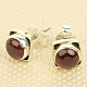 Garnet square stone earrings Ag 925/1000