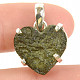 Heart pendant moldavite raw Ag 925/1000 (4.0g)
