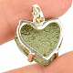 Heart pendant moldavite raw Ag 925/1000 4.0g