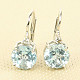 Blue topaz silver earrings round cut Ag 925/1000 Rh 2.7g