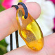 Pendant with amber on leather 1.4g