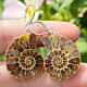 Ammonite clasp earrings Ag 925/1000 8.7g