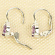 Silver amethyst earrings heart cut 6mm Ag 925/1000 Rh
