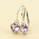 Silver amethyst earrings heart cut 6mm Ag 925/1000 Rh