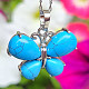 Blue tyrknite pendant butterfly jewelry metal