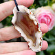 Agate slice leather pendant Chinese dragon 21g