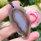 Agate slice leather pendant Weight 17g