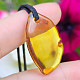 Pendant with amber on leather 1.6g