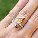 Ring amber colored Ag 925/1000