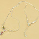 Amber colored necklace silver Ag 925/1000 (4.7g)