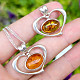 Heart pendant with honey amber Ag 925/1000