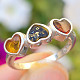 Amber heart ring colored Ag 925/1000 size 54, 2.9g