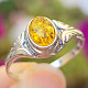 Amber ring Ag 925/1000 size 55, (2.1g)