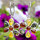 Amber flower earrings Ag 925/1000